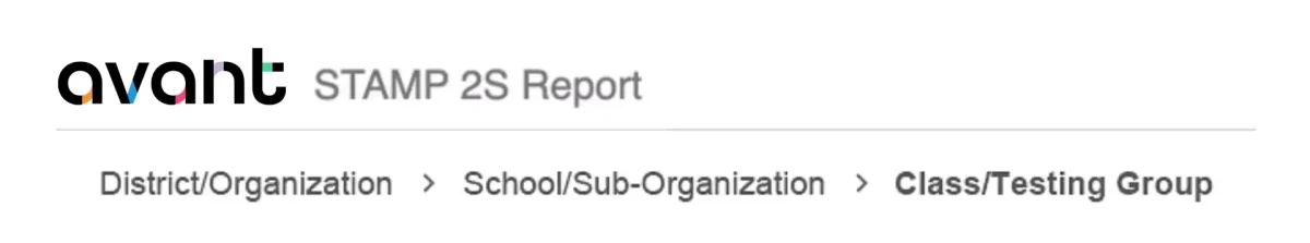 STAMP WS level of access report breadcrumb.