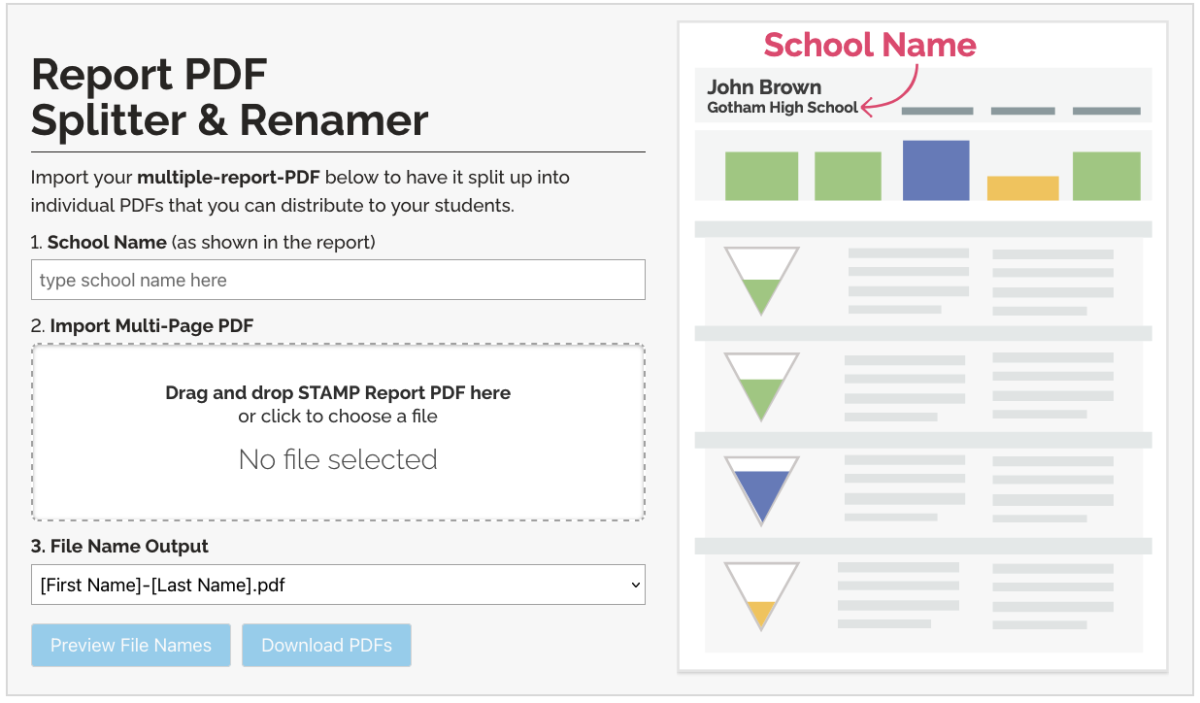 PDF Splitter Tool screenshot.