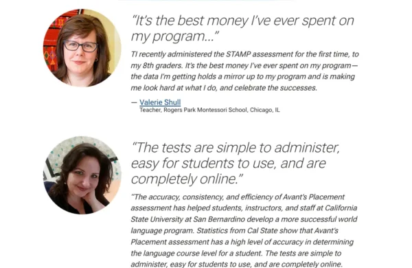 testimonial page